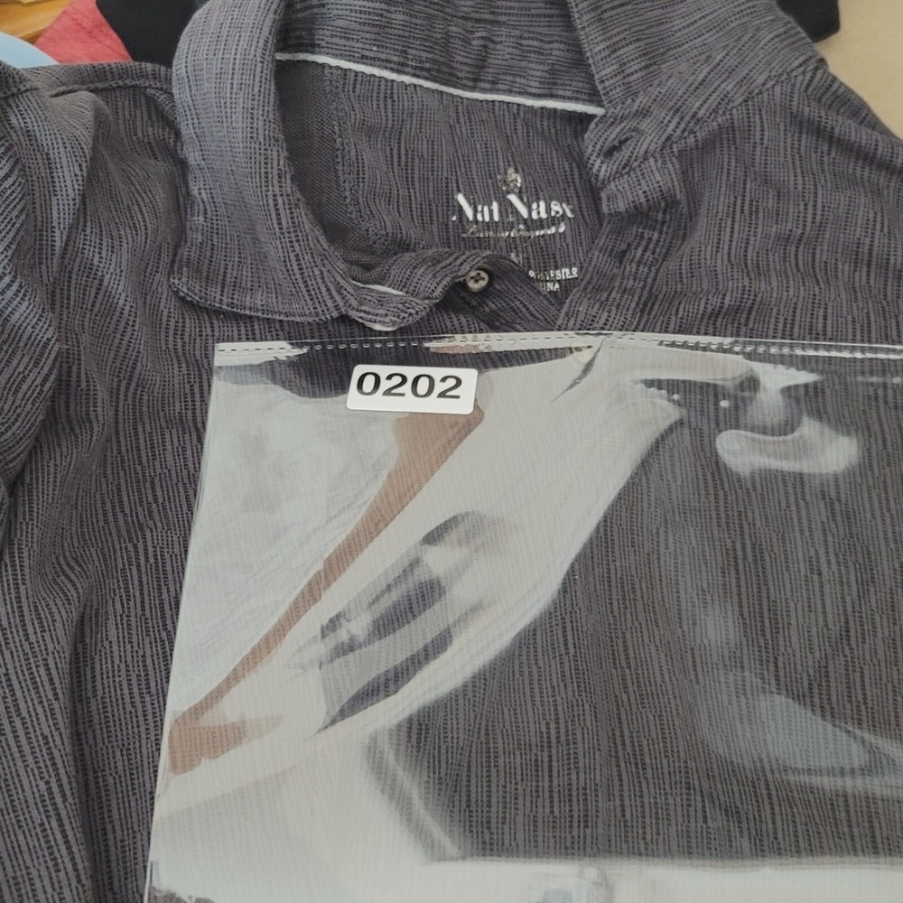 Nat Nast Mens Polo Shirt Size M Medium Luxury Original Gray Short Sleeve Casual - Picture 9 of 9